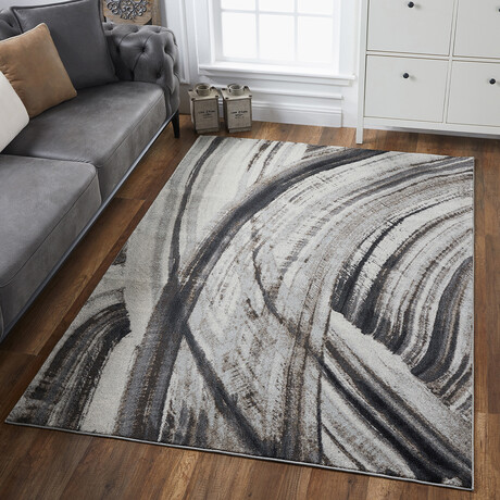 Illusions 6218 // Ivory + Gray (4'11"L x 3'3"W x 0.5"H)