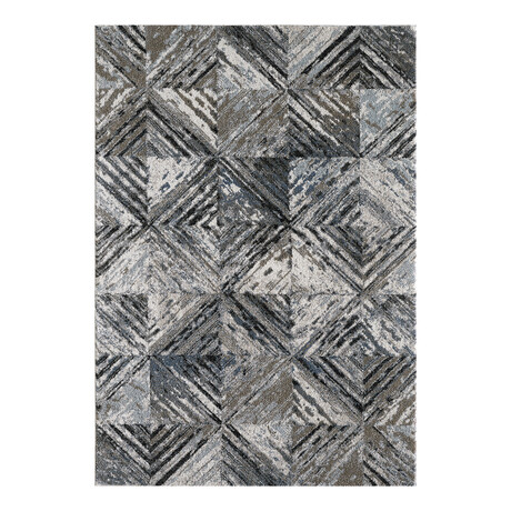 Landscapes 5911 // Blue + Ivory (5'3"L x 3'3"W x 0.5"H)