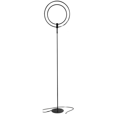 Eclipse // LED Torchiere Floor Lamp with Adjustable Rings (Black)