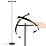 Halo Split // Adjustable LED Torchiere Floor Lamp (Black)