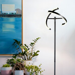 Halo Split // Adjustable LED Torchiere Floor Lamp (Black)