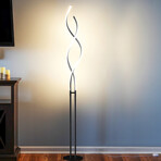 Embrace // LED Spiral 2-in-1 Floor + End Table Lamp Combo (Black)