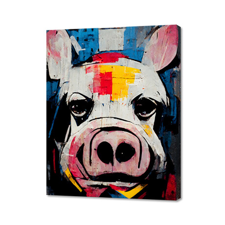 White Pig (8"H x 10"W x 0.75"D)