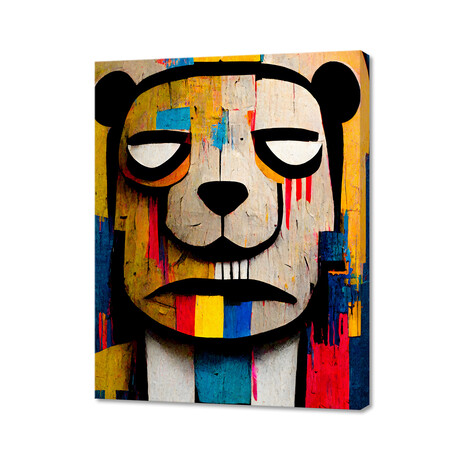 Abstract Art bear (8"H x 10"W x 0.75"D)