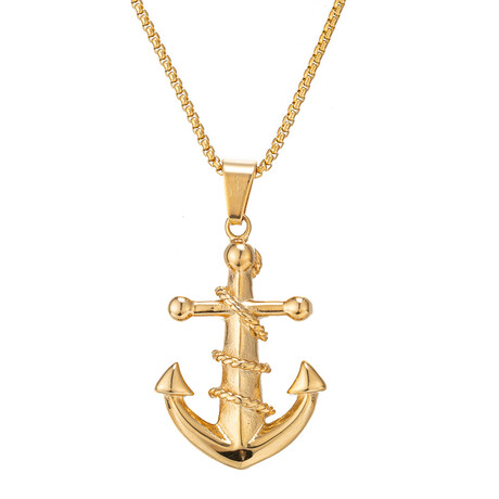 Anchor Away Titanium Necklace // 16"