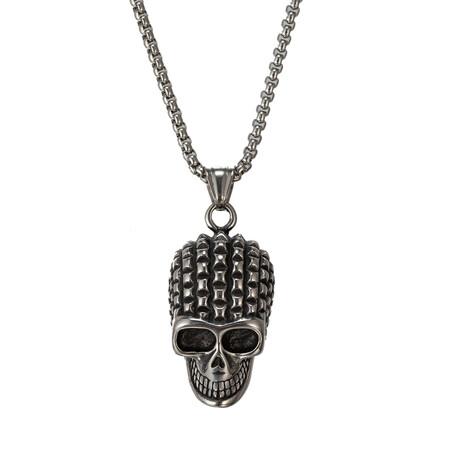 Samuel Skull Titanium Pendant Necklace // 16"