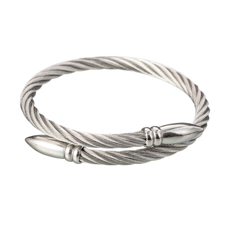 Double Spike Wire Bracelet // 6" Adjustable Band