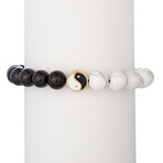 Yin & Yang Agate Bracelet // 6" Adjustable Band