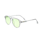 Carter Sunglasses // Clear Frame + Green Lens