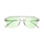 Carter Sunglasses // Clear Frame + Green Lens