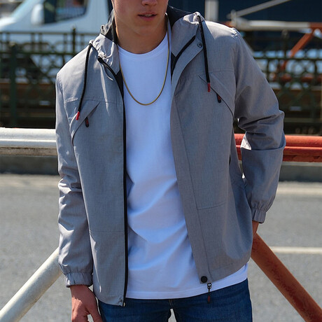 Wind Resistant + Waterproof Raincoat // Stone (L)