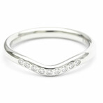 Tiffany & Co. // Platinum + Diamond Curved Band Ring // Ring Size: 4.5-5 // Pre-Owned