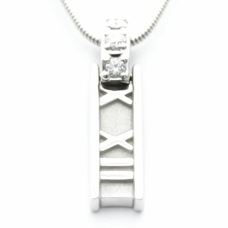 Tiffany & Co. // 18K White Gold Atlas 3P Diamond Necklace // 16.53" // Pre-Owned