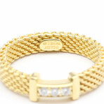 Tiffany & Co. // 18K Yellow Gold Mesh Ring Diamond // Ring Size: 4-4.5 // Pre-Owned