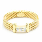 Tiffany & Co. // 18K Yellow Gold Mesh Ring Diamond // Ring Size: 4-4.5 // Pre-Owned