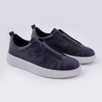 Stephen Leather High Soled Sports Sneakers // Navy Blue (Euro: 45)