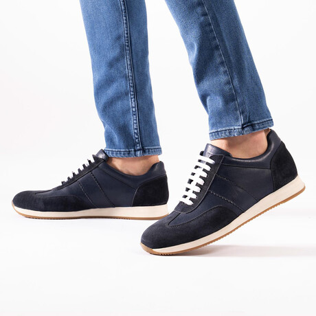 Ezra Leather Sneakers // Navy Blue Suede (Euro: 39)