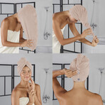 Soho Pique Robe + Head Towel Set // 2 Pieces // Powder (S/M)