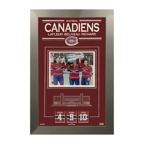 Lafleur, Richard, & Beliveau // Autographed 8x10 Photo // Limited Edition Of 10 // Montreal Canadiens