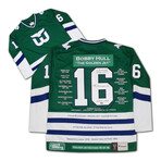 Bobby Hull // Autographed Green Hartford Whalers Career Jersey // Limited Edition 16/16