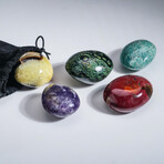5 Genuine Palm Stones With Grounding Pouch