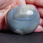 Genuine Polished Blue Orca Palm Stone With Velvet Pouch // 70 g