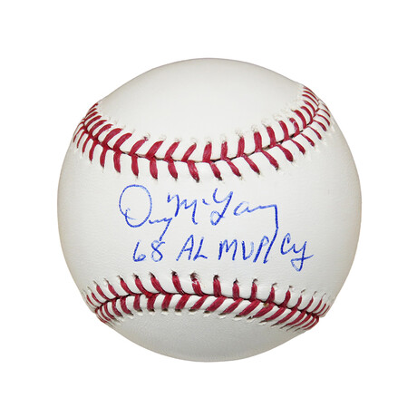 Denny McLain // Signed Official MLB Baseball // "68 AL MVP, CY" Inscription