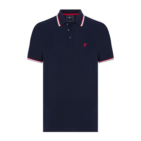 Ezra Short Sleeve Polo Shirt // Navy (S)