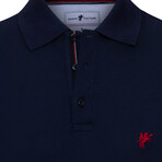 Clark Short Sleeve Polo Shirt // Navy + Coral (XL)