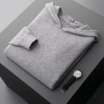 Cade 100% Cashmere Sweater // Light Grey (L)