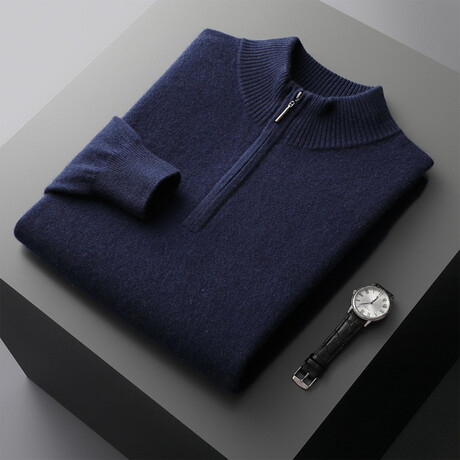 Horatio 100% Cashmere Sweater // Navy Blue (S)