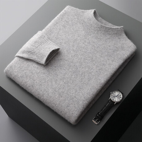 Osric 100% Cashmere Sweater // Light Grey (S)