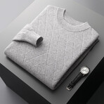 York 100% Cashmere Sweater // Light Grey (L)