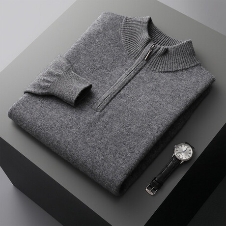 Rick 100% Cashmere Sweater // Dark Grey (S)