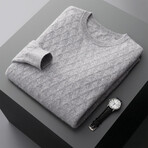 Smal Diamond Crewneck Cashmere Sweater // Light Gray (3XL)