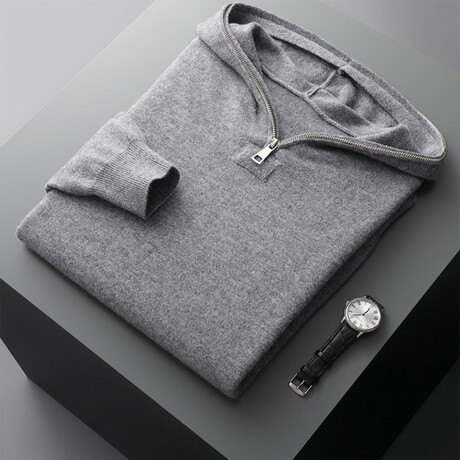 Marcus 100% Cashmere Sweater // Grey (S)