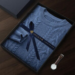 Curio 100% Cashmere Sweater // Blue (3XL)