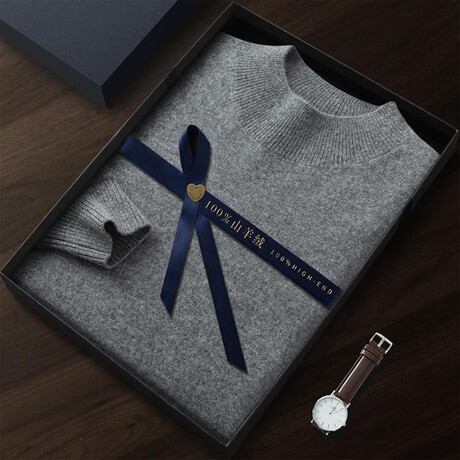 Rugby 100% Cashmere Sweater // Light Grey (S)