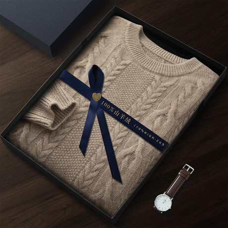 Francis 100% Cashmere Sweater // Beige (S)