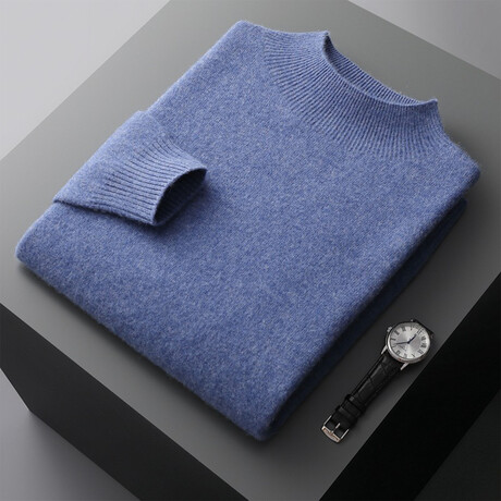 Alexander 100% Cashmere Sweater // Blue (S)