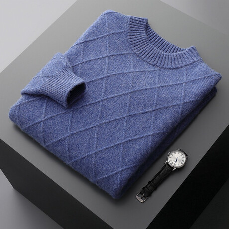 Morton 100% Cashmere Sweater // Medium Blue (S)
