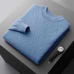 Regan 100% Cashmere Sweater // Light blue (L)