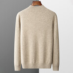 Mock-Turtleneck Cashmere Sweater // Cream (M)