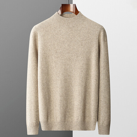 Mock-Turtleneck Cashmere Sweater // Cream (S)