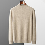 Mock-Turtleneck Cashmere Sweater // Cream (XL)