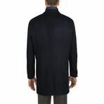 Wool Blend Breasted Top Coat BIB // Gray + Blue (42L)