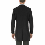 Wool Blend Breasted Top Coat // Black (38S)