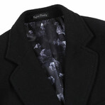 Wool Blend Breasted Top Coat // Black (38S)