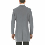Wool Blend Breasted Top Coat // Light Gray (38S)