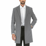 Wool Blend Breasted Top Coat // Light Gray (38S)